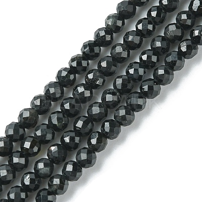 Natural Black Tourmaline Beads Strands LS-G-F748-Y01-02-1