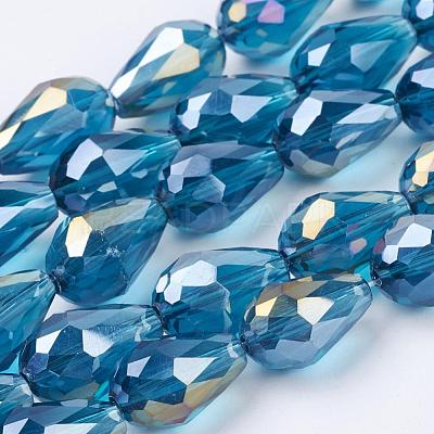 Electroplate Glass Beads Strands EGLA-D015-15x10mm-31-1