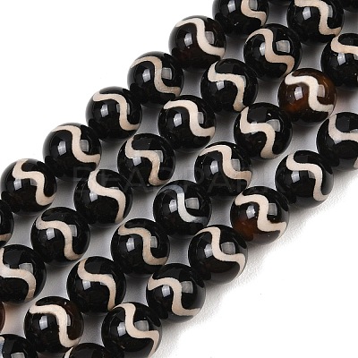 Tibetan Style dZi Beads Strands G-G328-A08-10mm-1