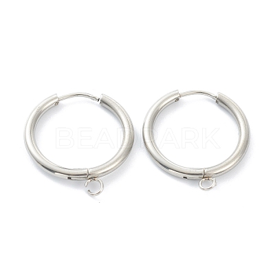 Tarnish Resistant 201 Stainless Steel Huggie Hoop Earring Findings STAS-P283-01I-P-1