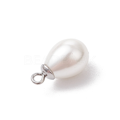Natural Cultured Freshwater Pearl Teardrop Pendants PALLOY-JF03360-1