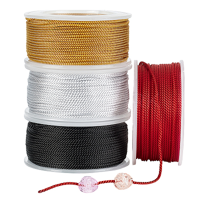 4 Rolls 4 Colors Round Nylon Cords OCOR-PH0006-28-1