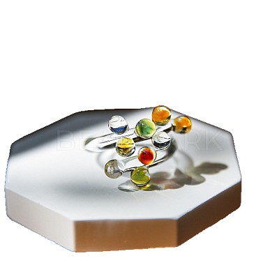 Handmade Lampwork Cuff Open Rings WG41426-01-1