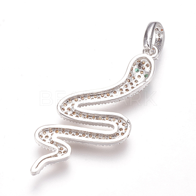 Brass Micro Pave Cubic Zirconia Pendants ZIRC-K074-26-01P-1