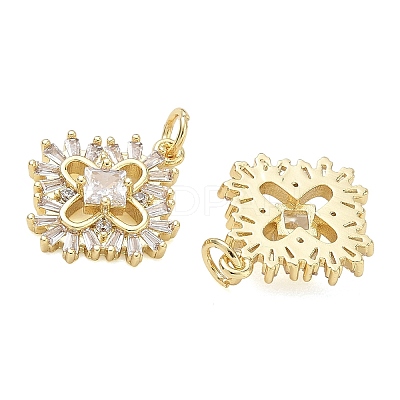 Brass Micro Pave Clear Cubic Zirconia Pendants CU-CBA01AA-37G-1
