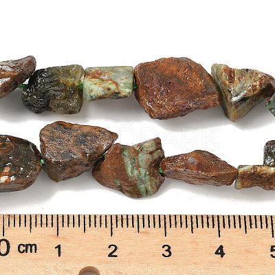 Raw Rough Natural Green Opal Beads Strands G-M453-D13-1