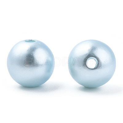 Spray Painted ABS Plastic Imitation Pearl Beads OACR-T015-05C-07-1