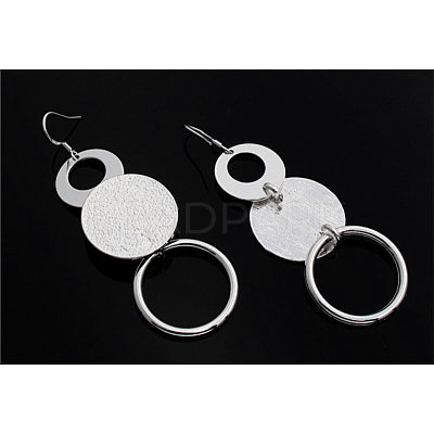 Brass Circle Pendant Necklaces & Dangle Earrings Sets FS-WG73AED-01-1