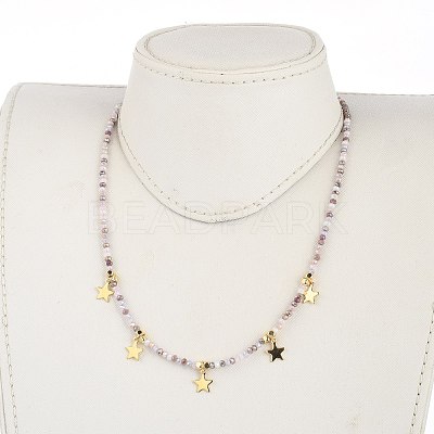 Star Pendant Necklaces NJEW-JN03074-01-1