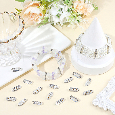 100Pcs Alloy Crystal Rhinestone Spacer Bars FIND-SC0021-30-1