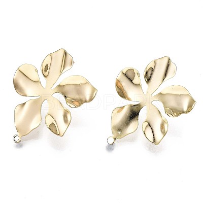 Brass Stud Earring Findings X-KK-T056-24G-NF-1