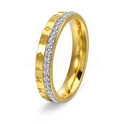 304 Stainless Steel Micro Pave Cubic Zirconia Finger Rings WG264E4-02-1