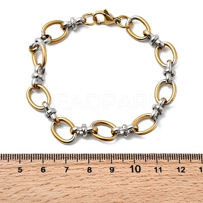 304 Stainless Steel Oval Link Chain Bracelets for Women LS-BJEW-D377-01A-1