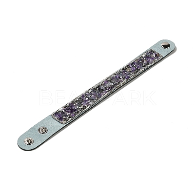 Faux Suede Snap Cord Bracelet LS-BJEW-F428-10-1
