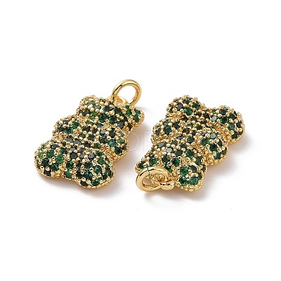 Brass Micro Pave Cubic Zirconia Pendants ZIRC-F134-23G-02-1