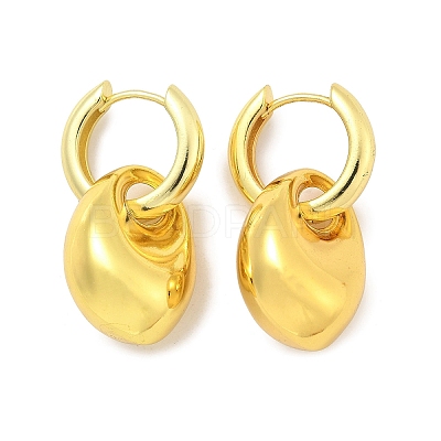 Nuggets Brass Hoop Earrings for Women EJEW-U057-06B-01G-1