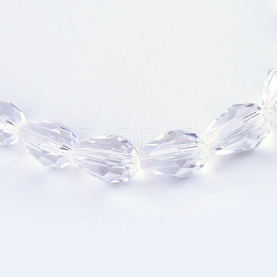 Transparent Glass Bead Strands GLAA-R024-6x8mm-06-1