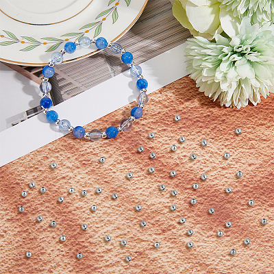 120Pcs 925 Sterling Silver Beads STER-DC0001-21-1