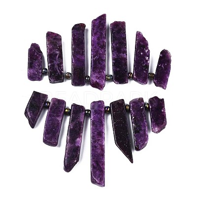 Natural Lepidolite/Purple Mica Stone Beads Strands G-N215-007-1