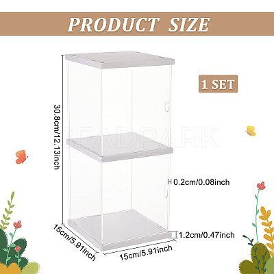 2-Tier Transparent Acrylic Minifigures Display Case ODIS-WH0043-23A-1