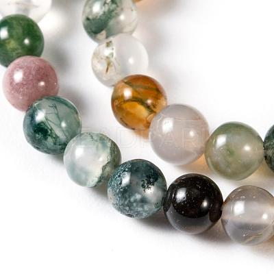 Round Natural Indian Agate Beads Strands G-S122-4mm-1