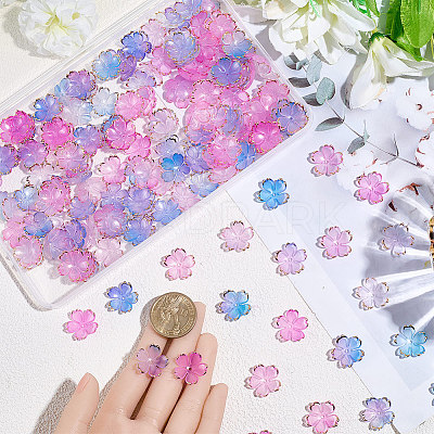 180Pcs 2 Colors Acrylic Bead Caps OACR-PA0001-37E-1
