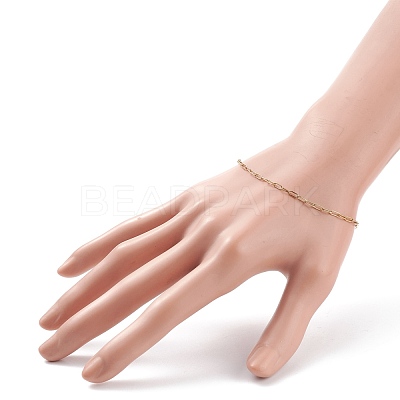 304 Stainless Steel Paperclip Chains Bracelet for Women BJEW-JB08325-1