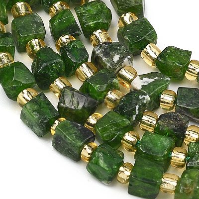 Natural Green Diopside Beads Strands G-P617-A01-01-1