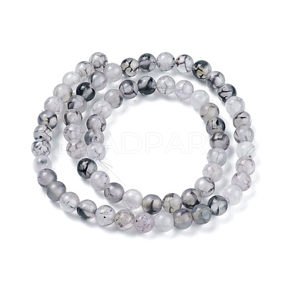 Natural Dragon Veins Agate Bead Strands X-G-K166-14-6mm-01-1