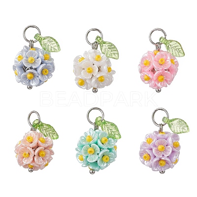 Brass Glass Pendants PALLOY-MZ00966-1