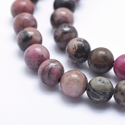 Natural Rhodonite Beads Strands G-G717-4mm-1