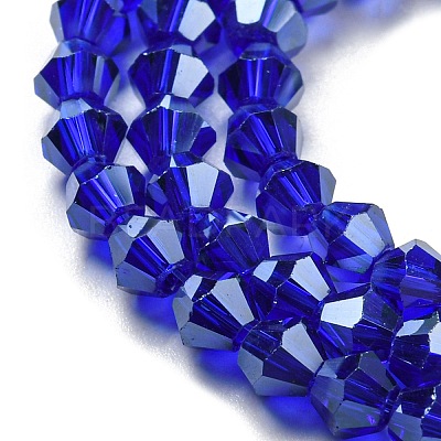Transparent Electroplate Glass Beads Strands GLAA-F029-4mm-C06-1