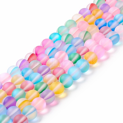 Synthetic Moonstone Beads Strands G-E573-01B-13-1