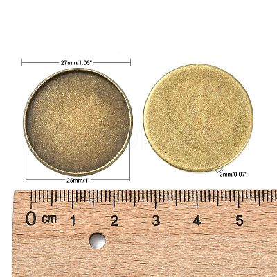 Iron Plain Edge Bezel Cups MAK-Q011-25AB-25mm-1