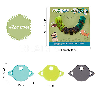 42Pcs 3 Colors Transparent Blank Acrylic Pet Dog ID Tag PALLOY-AB00049-1