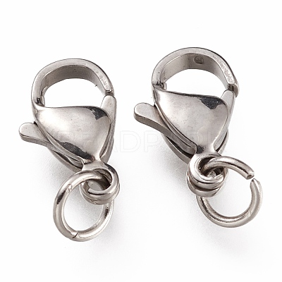 Tarnish Resistant 304 Stainless Steel Lobster Claw Clasps STAS-G240-01D-P-1