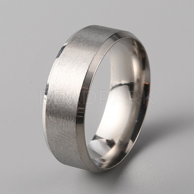 201 Stainless Steel Plain Band Ring for Men Women RJEW-WH0010-06G-MP-1