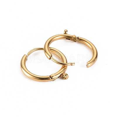 316 Surgical Stainless Steel Huggie Hoop Earring Findings STAS-S116-257B-G-1