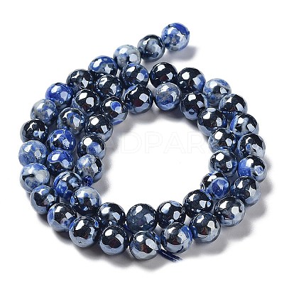 Electroplate Natural Fire Crackle Agate Beads Strands G-G0006-A01-02-1