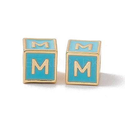 Rack Plating Brass Enamel Beads KK-B060-04G-06M-1