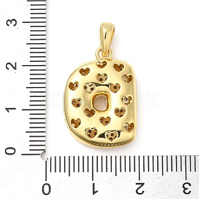 Brass Micro Pave Cubic Zirconia Pendants KK-E061-03G-04-1
