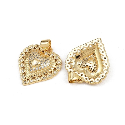 Brass Micro Pave Cubic Zirconia Pendants ZIRC-I367-07G-09-1