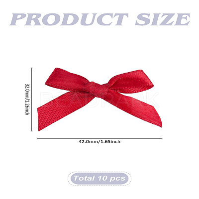 10Pcs Bowknot Polyester Alligator Hair Clips AJEW-LP0008-08D-1