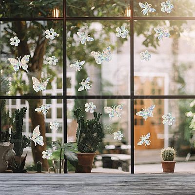 PET Window Stickers Brick Pattern Stickers DIY-WH0319-37-1