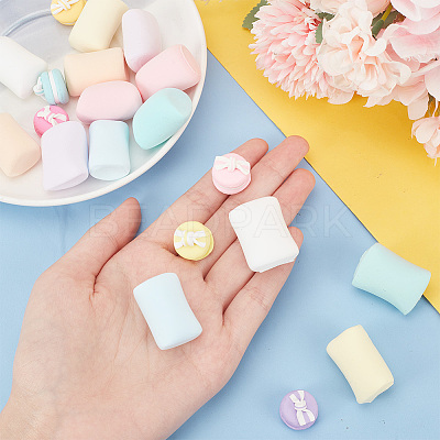 21Pcs 14 Style Mini Handmade Polymer Clay Imitation Marshmallow/Macaron Model DJEW-CA0001-35-1
