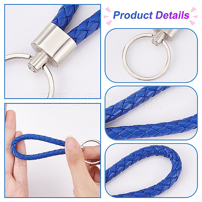 24Pcs 12 Colors Imitation Leather Keychain KEYC-CP0001-01-1