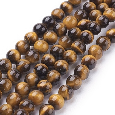 Natural Tiger Eye Beads Strands X-G-G099-6mm-4-1