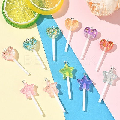 11Pcs Resin Pendants RESI-YW0005-45-1