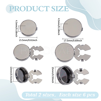 12Pcs 2 Styles Brass Cufflinks KK-ME0003-91B-1