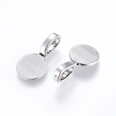 Tibetan Style Alloy Glue On Flat Pad Pendant Bails X-TIBEP-1124-AS-LF-1